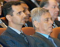 President of Syria Bashar al-Assad, left, and Vice President Abdul-Halim Khaddam